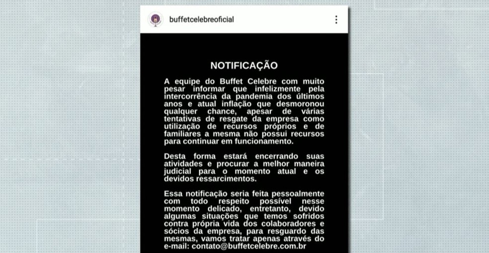 Empresa fez uma publicação avisando que suspenderia os serviços — Foto: RPC/Reprodução