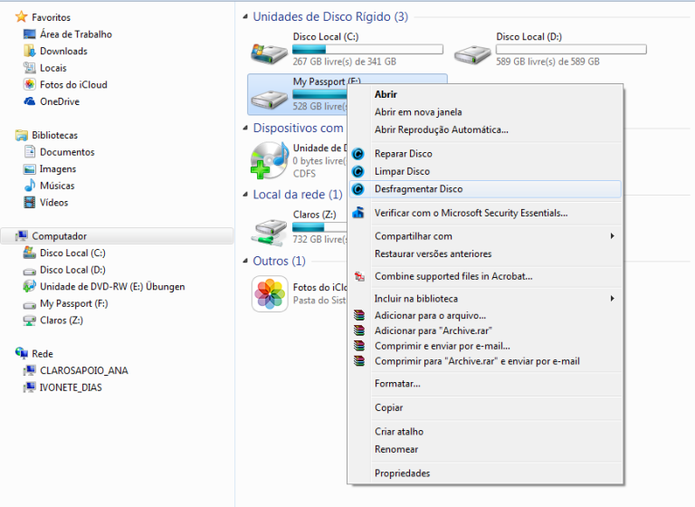 Desfragmentação ajuda na eficiência do HD (Foto: Reprodução / Laura Martins)