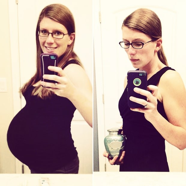Natalie Morgan faz o antes e depois da barriga (Foto: Reprodução)