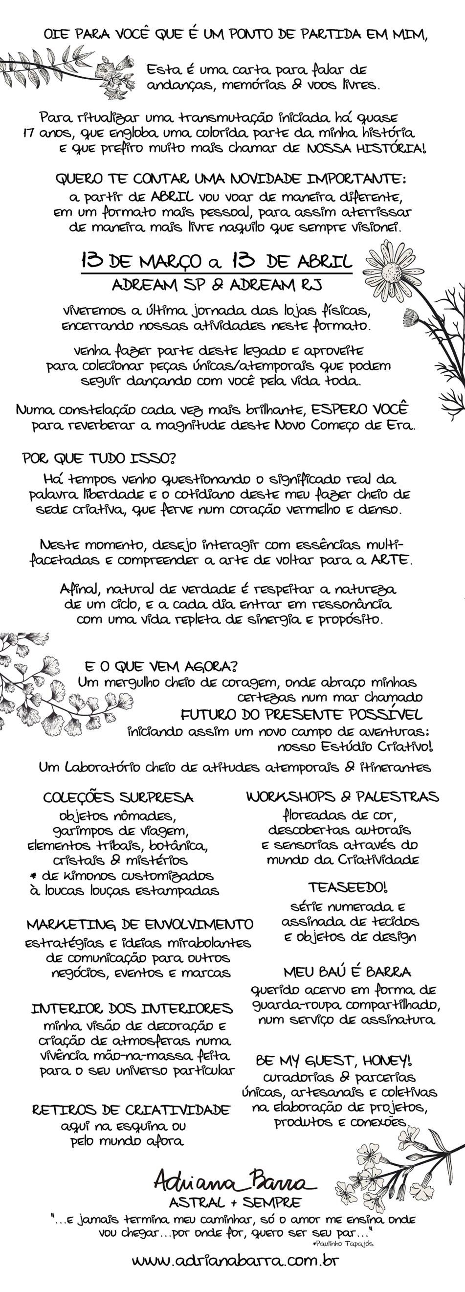 Carta de Adriana Barra (Foto: Divulgação)