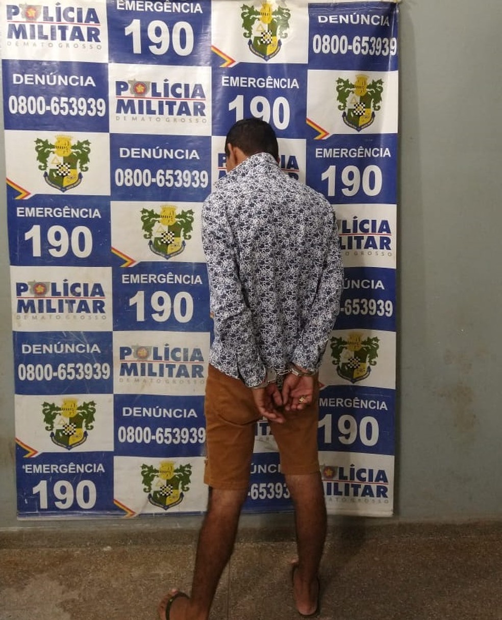 Marido foi preso por agredir mulher com mordidas e tijolada em Rondonópolis — Foto: Polícia Militar de Mato Grosso/Assessoria