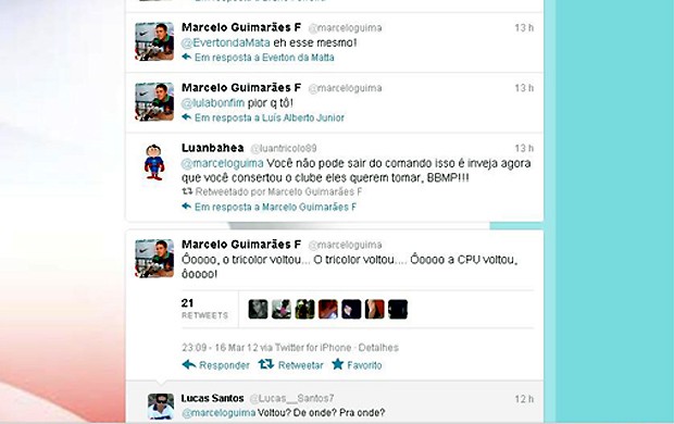 Presidente do Bahia ironiza Justiça no Twitter (Foto: Reprodução/Twitter)