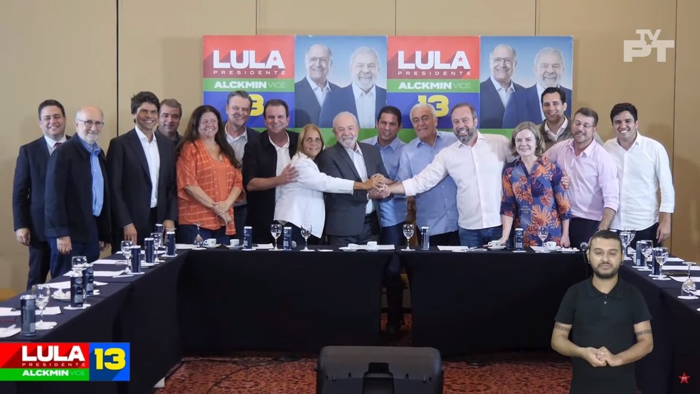 Lula se reúne com aliados do PSD — Foto: YouTube/Reprodução 