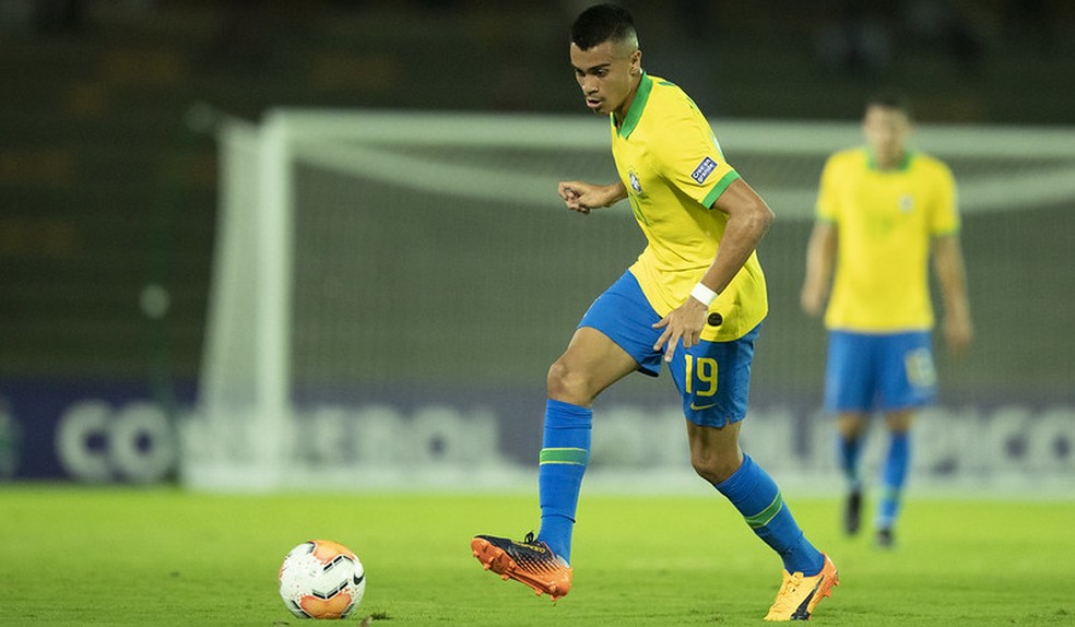 Reinier jogou 20 minutos na estreia do Brasil no Pré-Olímpico — Foto: Lucas Figueiredo / CBF
