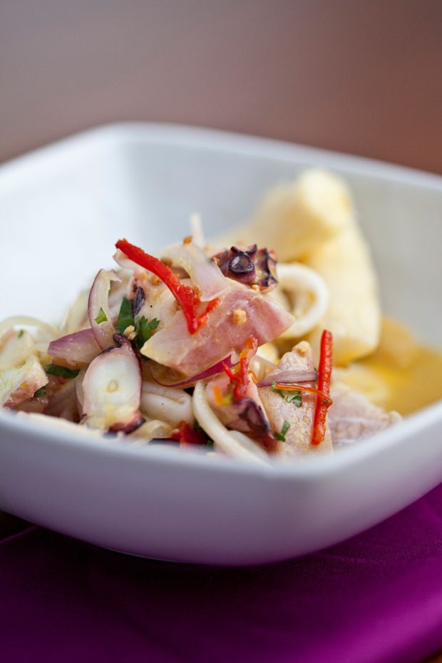 Receita: ceviche de peixe branco, polvo e lula (Foto: Divulgação)