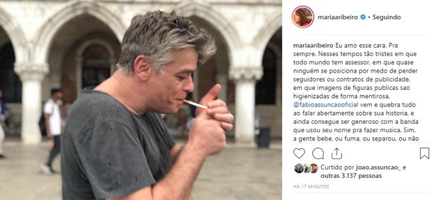 Maria Ribeiro se declara ao ex Fábio Assunção (Foto: Reprodução/Instagram)