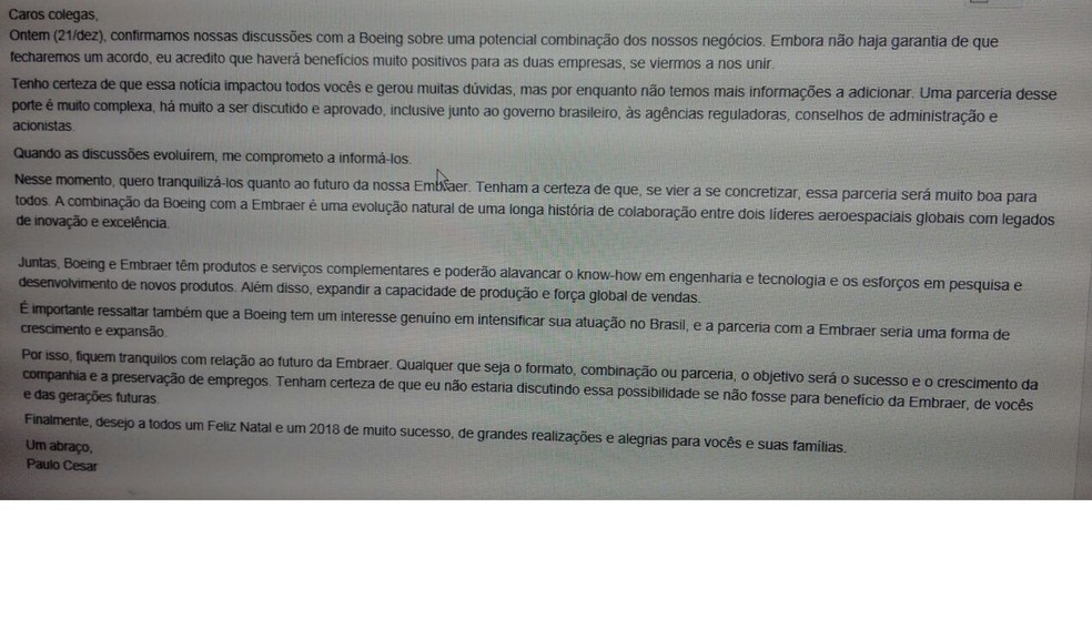 Comunicado foi postado em um blog em sistema de intranet (Foto: Reprodução)