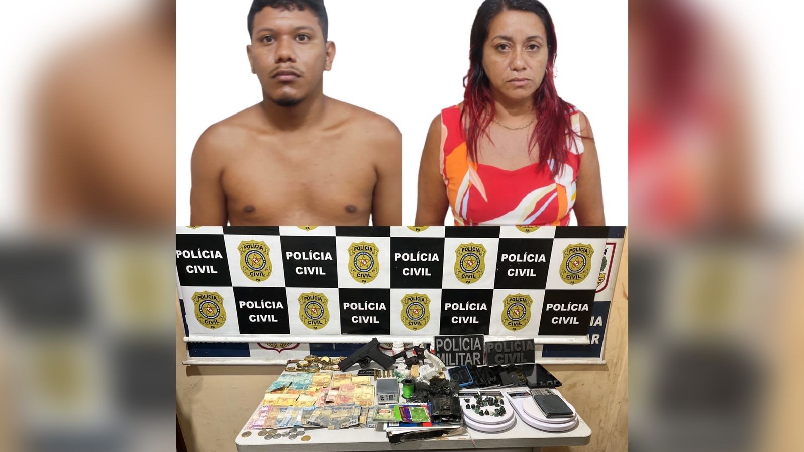 Operação das polícia civil e militar prende casal por tráfico de drogas e organização de assaltos em Oriximiná