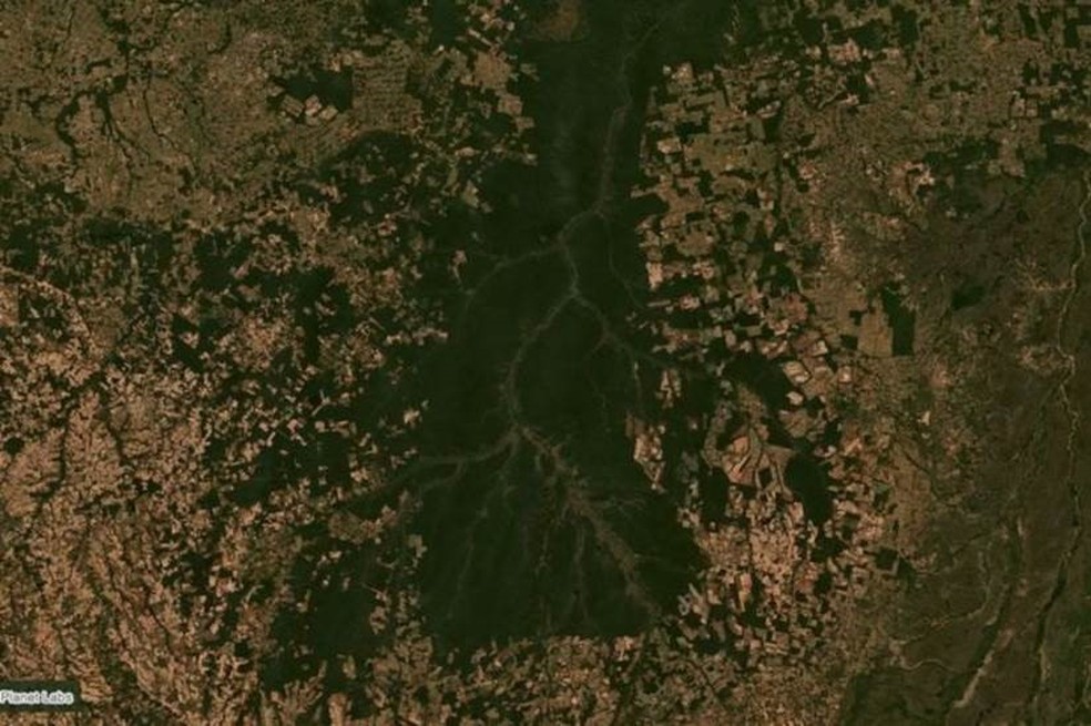 PorÃ§Ã£o sul da bacia do Xingu, em Mato Grosso, em imagem de satÃ©lite de junho; regiÃ£o serve como corredor ecolÃ³gico e barreira para o avanÃ§o do agronegÃ³cio na AmazÃ´nia â€” Foto: Planet Labs