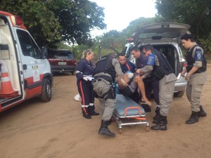 Estado de saúde do suspeito de tentar assalto não foi informado (Foto: Walter Paparazzo/G1)