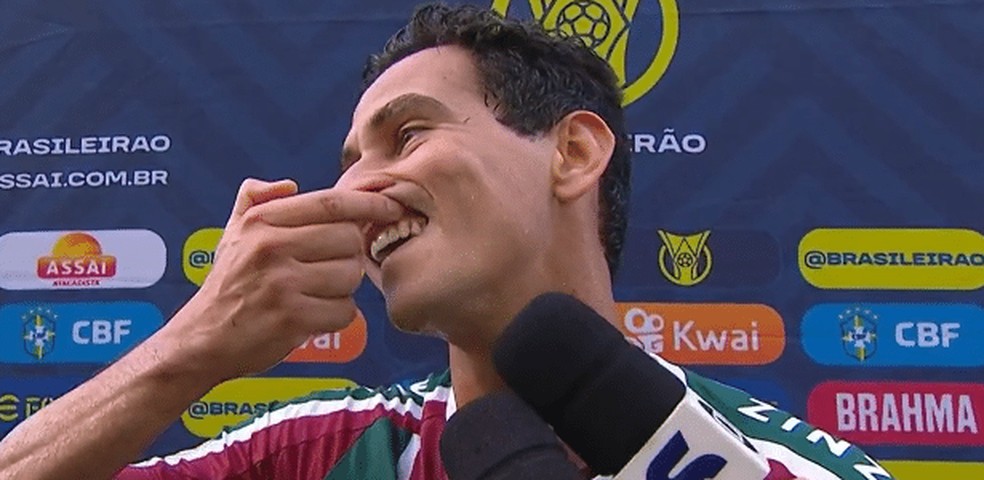 Ganso mostra dente quebrado após ser atingido ao marcar gol — Foto: Reprodução