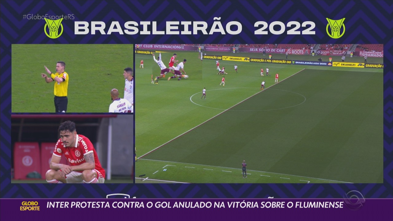 Inter protesta contra gol anulado na vitória sobre o Fluminense