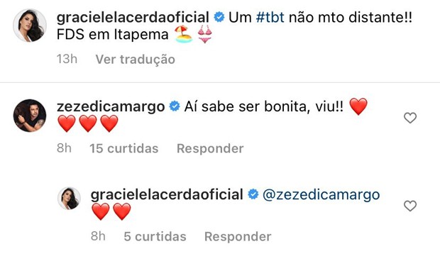 Graciele Lacerda ganha elogios de Zezé di Camargo (Foto: Reprodução / Instagram)