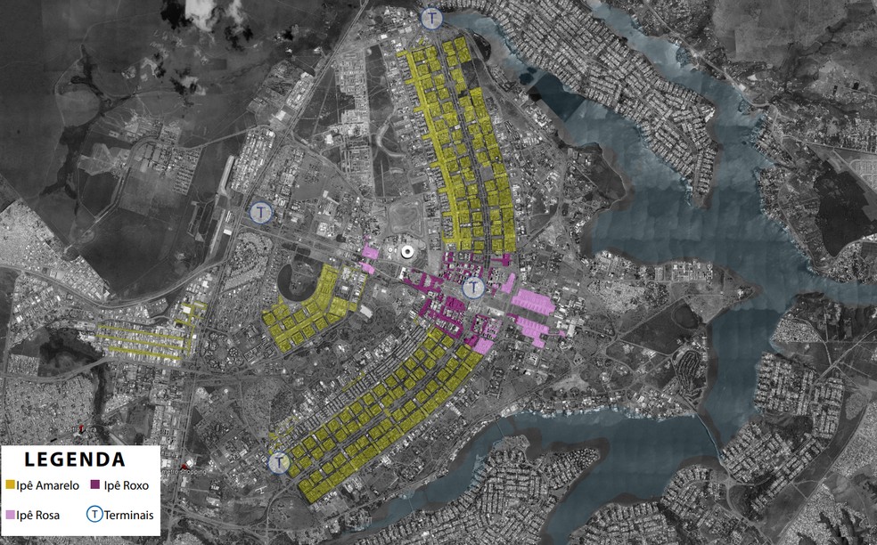 Mapa do Projeto Zona Verde — Foto: Secretaria de Mobilidade e Transporte/Reprodução