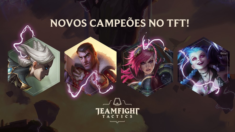 Camille, Jayce, Vi e Jinx serão os novos campeões do Teamfight Tactics — Foto: Divulgação/Riot Games