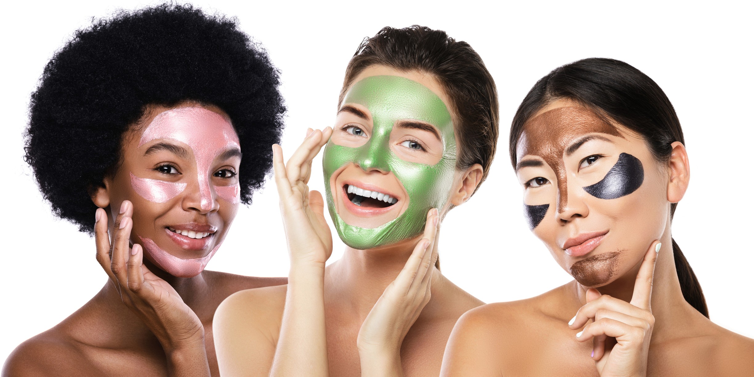 Colaboradoras de Beauty Tudo testam máscaras faciais (Foto: Getty Images)