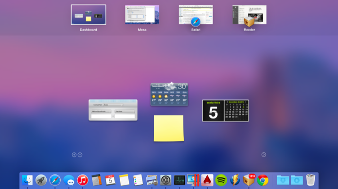 Aprenda a desativar a Dashboard do OS X Yosemite (Foto: Reprodução/Helito Bijora) 
