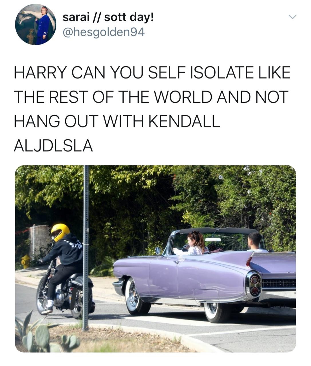Fã comenta sobre Kendall e Harry (Foto: Reprodução/Twitter)