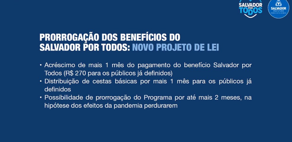 Prefeito ACM Neto anunciou a prorrogação do programa que distribui R$ 270 para informais de Salvador — Foto: Reprodução / Facebook