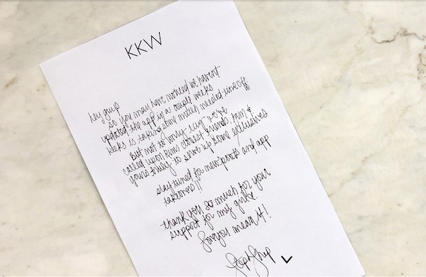 A carta divulgada pela assistente pessoal de Kim Kardashian (Foto: Reprodução)