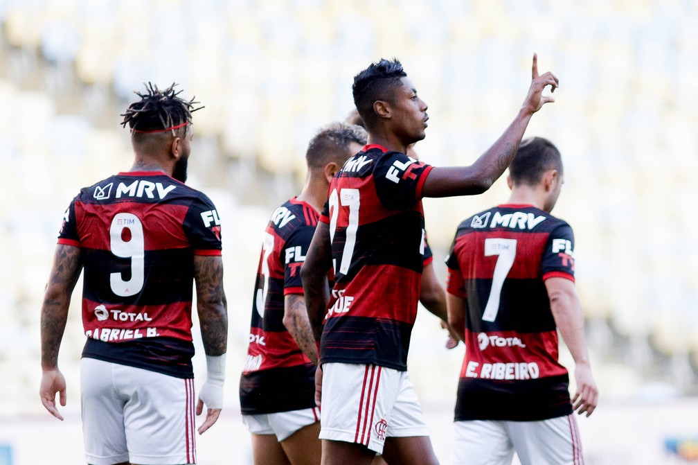 Bruno Henrique comemora seu gol na semifinal do Carioca 2020 entre Flamengo e Volta Redonda � Foto: Rudy Trindade / Framphoto / Estad�o Conte�do