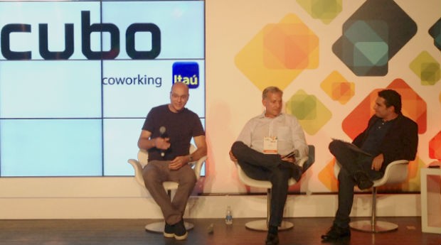 Andy Rubin, criador do Android, Jeff Brody, do Redpoint Ventures, e Romero Rodrigues, do Buscapé (Foto: PEGN)