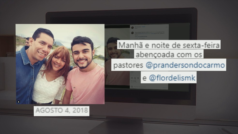 Pastor Anderson do Carmo, Flordelis e Allan Soares, atual namorado da ex-deputada — Foto: Reprodução/ TV Globo