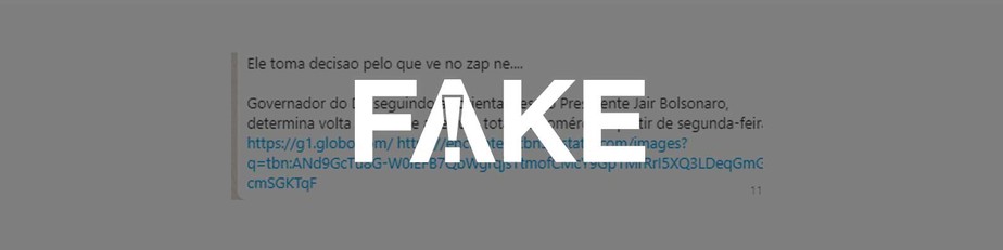 É #FAKE que governador do DF determinou volta às aulas e abertura total do comércio na segunda, 30