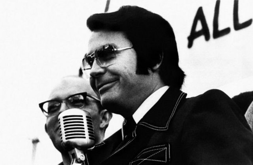 Jim Jones tinha um discurso sedutor — Foto: GETTY IMAGES