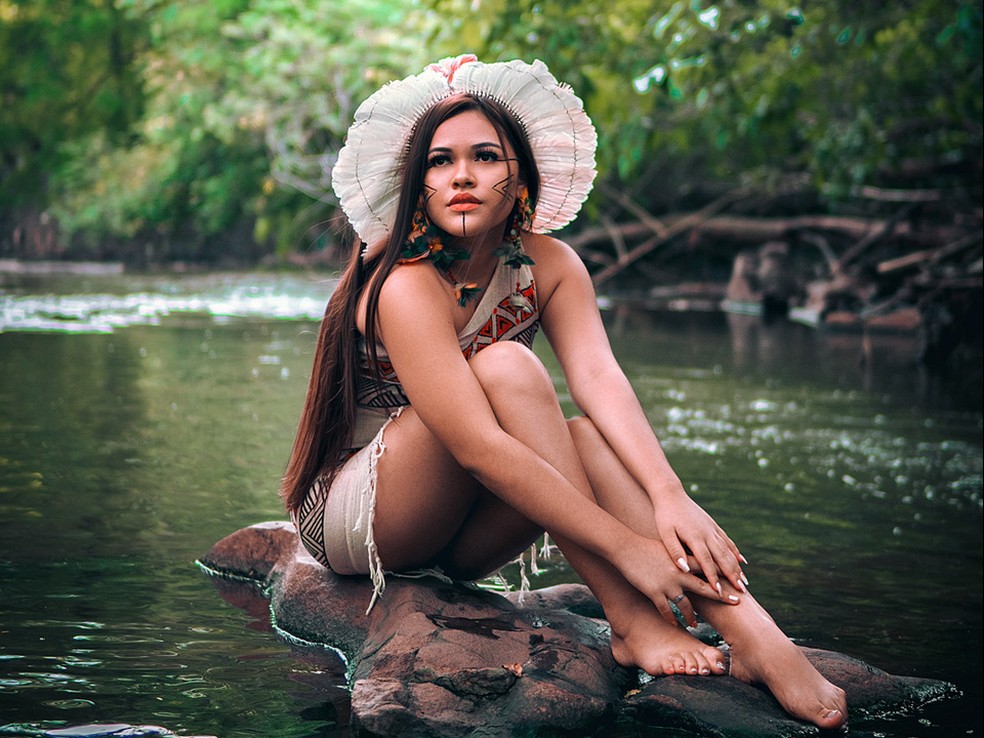 Fotógrafo diz que realizou o sonho ao fazer ensaio prestigiando a cultura indígena  — Foto: Luan Saraiva/Arquivo Pessoal