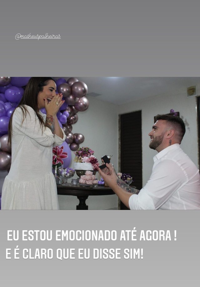 Monique Elias fica noiva de Matheus Palheiras e anuncia gravidez (Foto: Reprodução/Instagram)