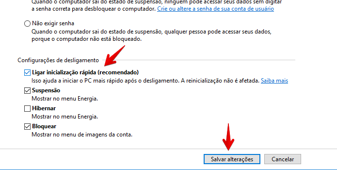 Inicialização rápida pode causar problemas na tela do Windows (Foto: Reprodução/Helito Bijora)
