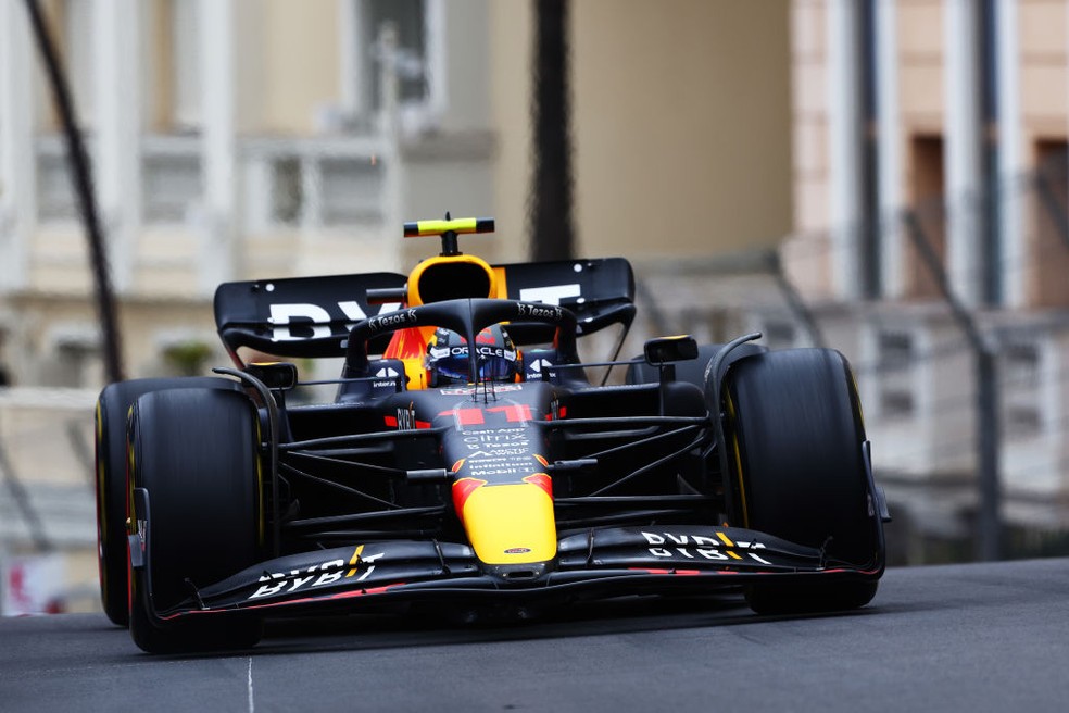 Sergio Perez em ação no GP de Mônaco — Foto: Getty Images