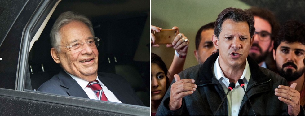 O ex-presidente Fernando Henrique Cardoso e o candidato do PT, Fernando Haddad â€” Foto: ReproduÃ§Ã£o