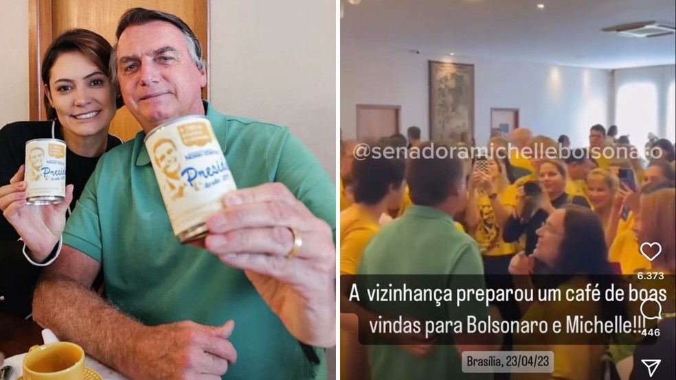 Jair Bolsonaro em café da manhã neste domingo — Foto: Reprodução