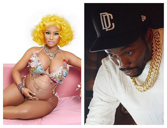 Nick Minaj grávida e o ex-namorado dela, o rapper Meek Mill (Foto: Instagram)