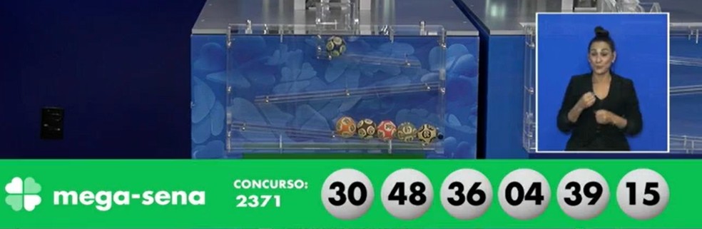 Resultado do concurso 2.371 da Mega-Sena, sorteado em 12 de maio de 2021 — Foto: Reprodução