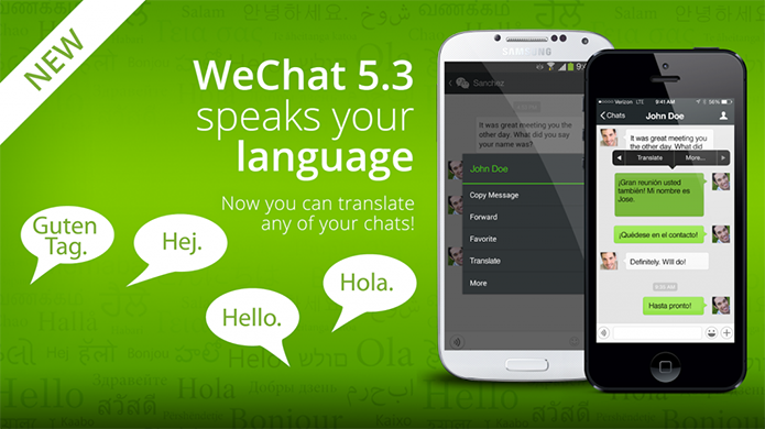WeChat pode traduzir mensagens no chat, algo que o WhatsApp só faz no Android 6.0 (Foto: Divulgação)