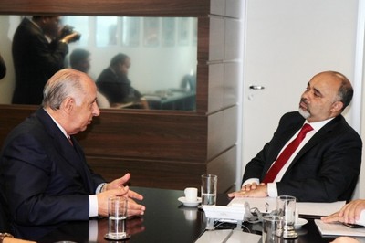 Presidente da CBF, Marco Polo Del Nero, encontra ministro do esporte, George Hilton (Foto: Francisco Medeiros / ME)
