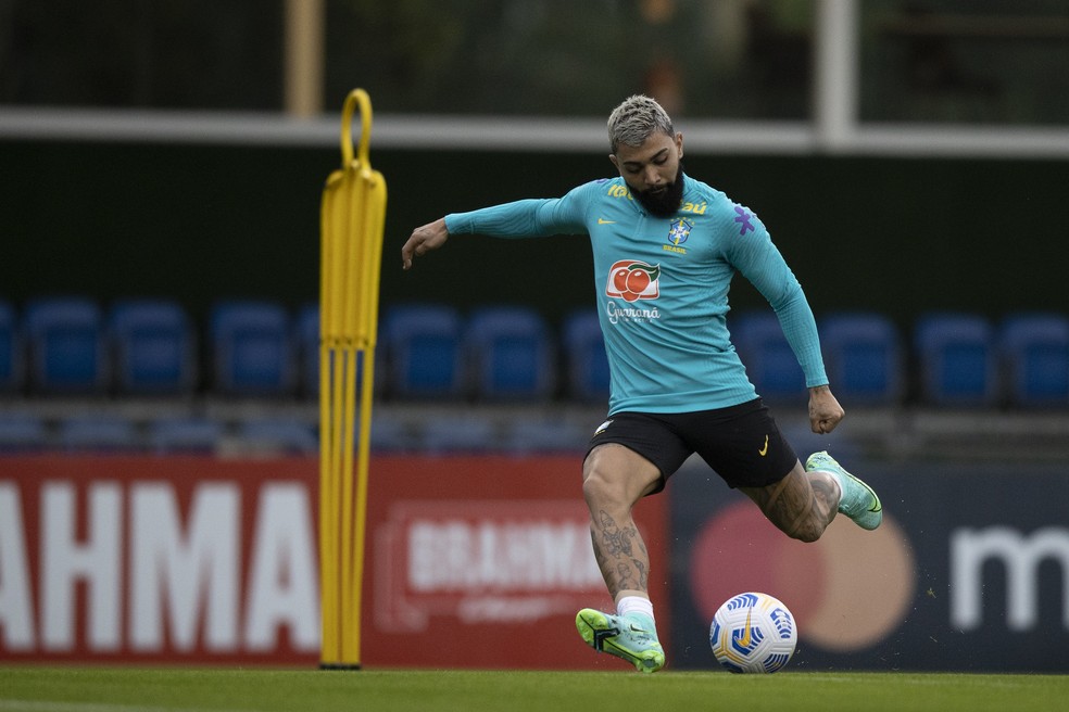 Gabigol &eacute; um dos cinco jogadores do Flamengo convocados para a Copa Am&eacute;rica &mdash; Foto: Lucas Figueiredo/CBF