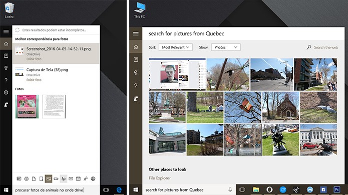 Cortana pode fazer pesquisa avançada por fotos no PC e OneDrive (Foto: Reprodução/Elson de Souza)
