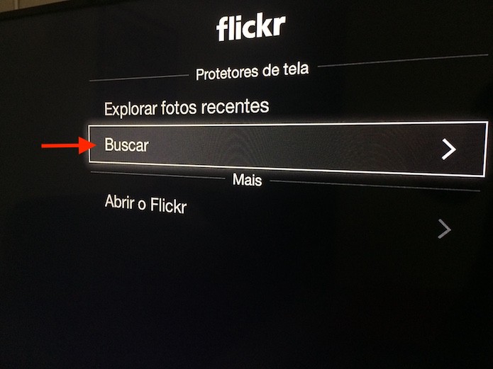 Iniciando a ferramenta de busca de fotos do Flickr para usar como proteção de tela da Apple TV (Foto: Reprodução/Marvin Costa)