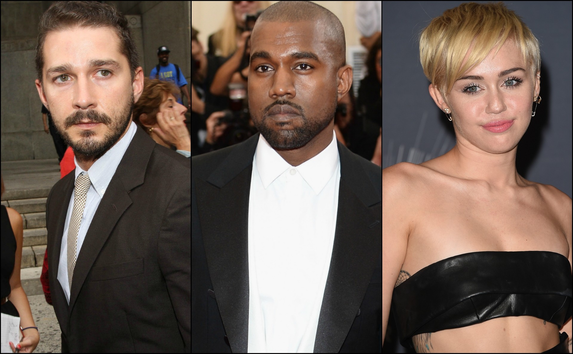 Shia, Kanye e Miley não tiveram o menor pudor de tentar usar o status para passar por cima dos outros. (Foto: Getty Images)
