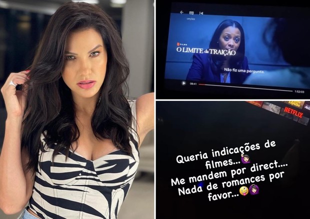 Andressa Suita pede "indicações de filmes" na web e escolha sugestiva viraliza (Foto: Reprodução/Instagram)