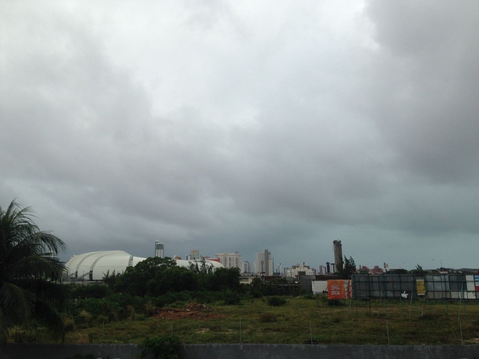 Previsão foi de chuva em Natal e em todo o Rio Grande do Norte durante o fim de semana (Foto: Nathallya Macedo/G1)