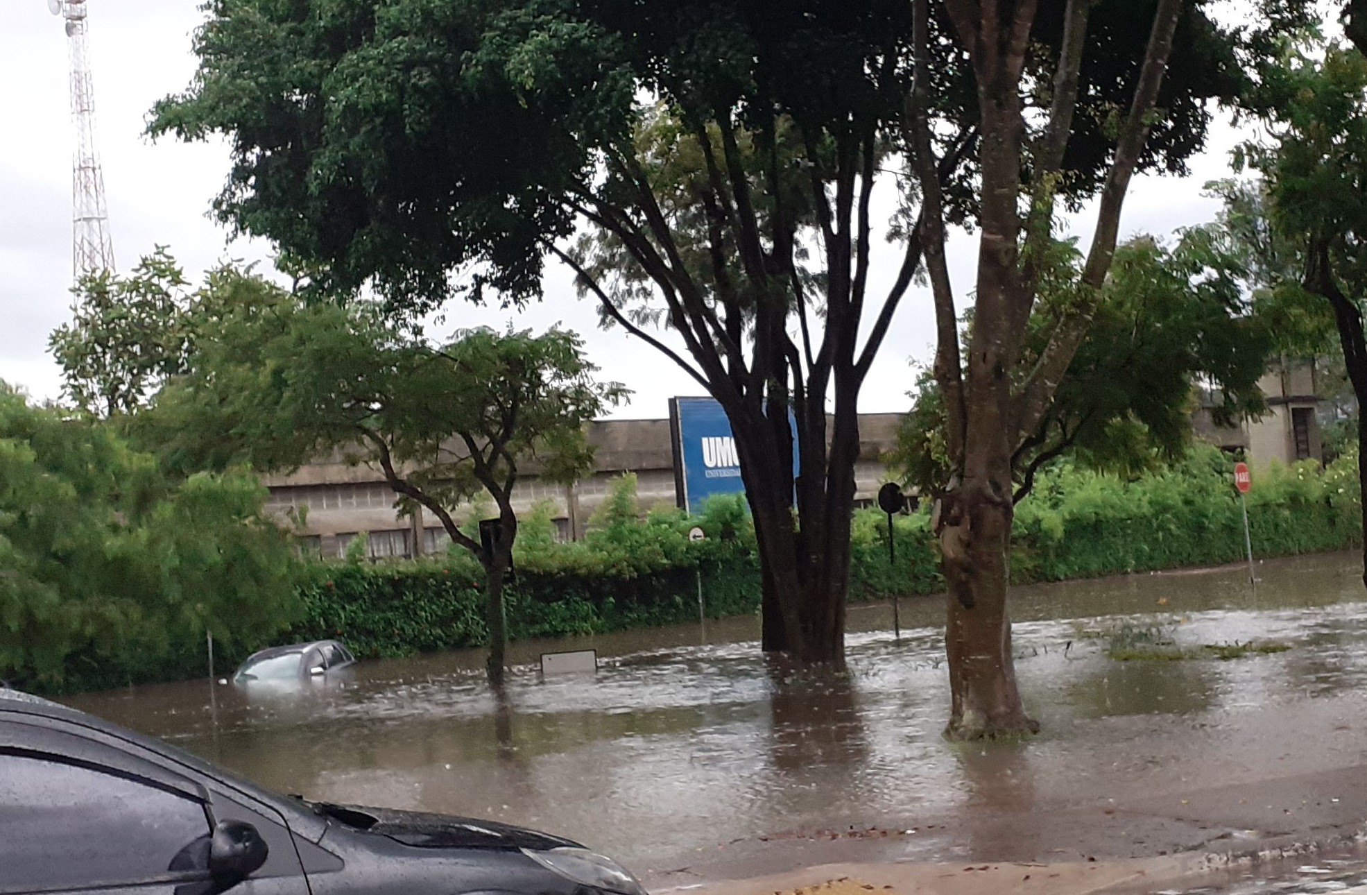 Internauta flagra carro submerso no Centro Cívico, em Mogi, após chuvas de quarta-feira