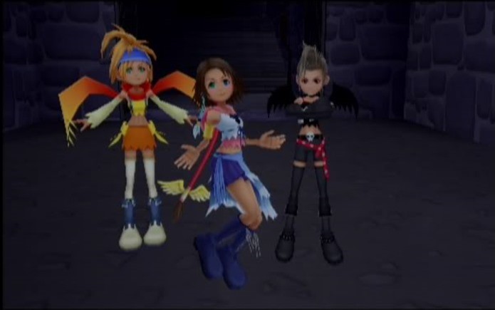 Removida do primeiro jogo, Rikku aparece com suas amigas em Kingdom Hearts 2 (Foto: Reprodução / Dario Coutinho)