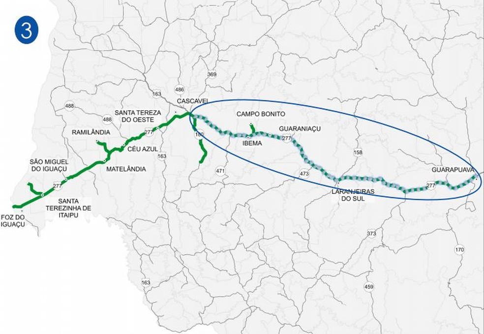 Implantação de terceiras faixas entre Cascavel e Guarapuava — Foto: Governo do Paraná/Divulgação