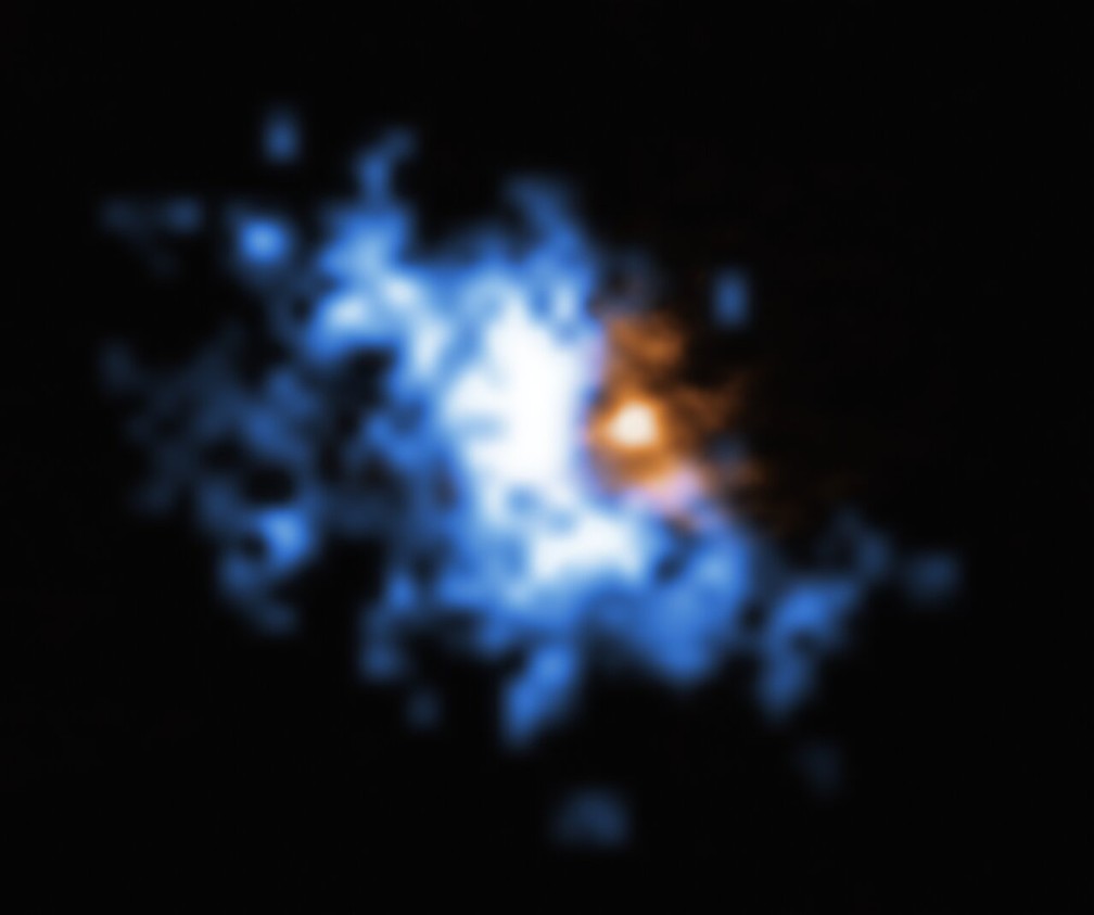 Imagem de reservatório de gás ao redor de um buraco negro supermassivo, registrada pelo Observatório Europeu do Sul (ESO) — Foto: Divulgação/ESO