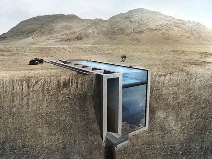 O projeto da Casa Brutale, com piscina no mesmo nível do solo